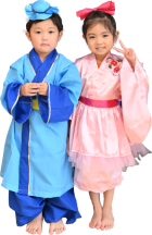 七夕の恰好の園児