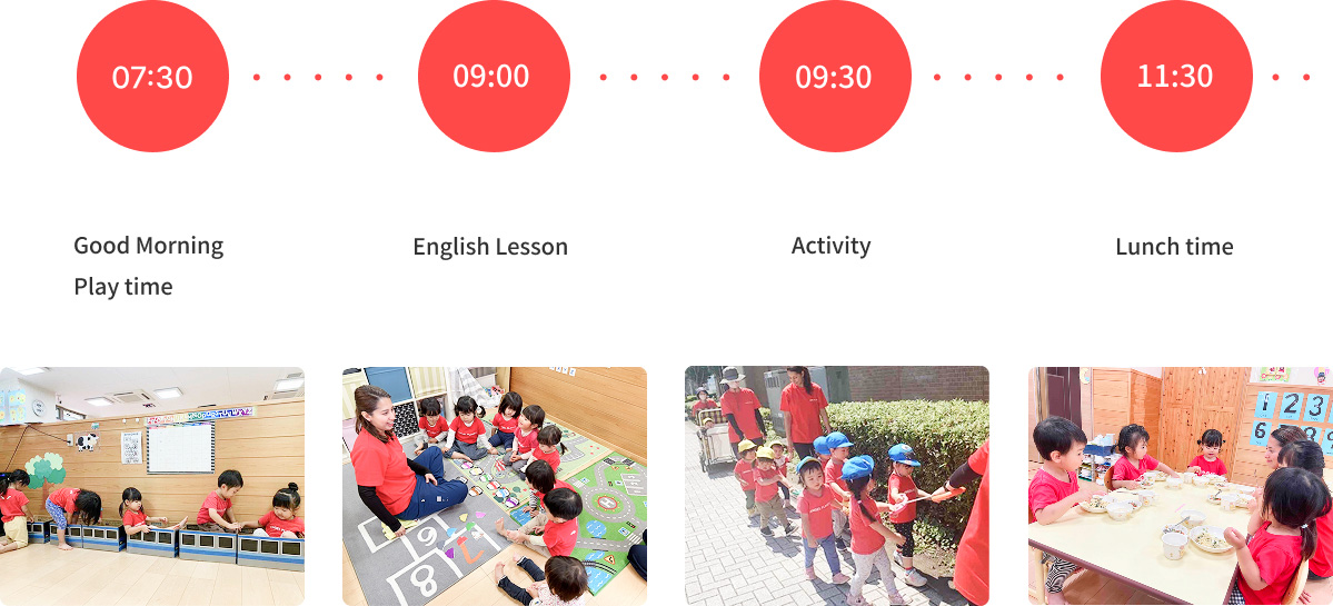 A typical morning routine at our nursery, from arrival to lunch time