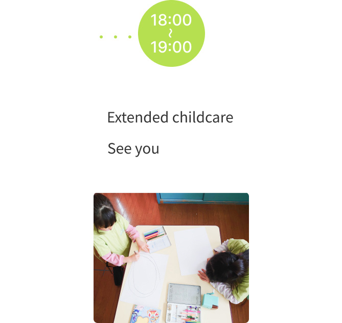 End of the day at our nursery, including extended childcare and pick-up time