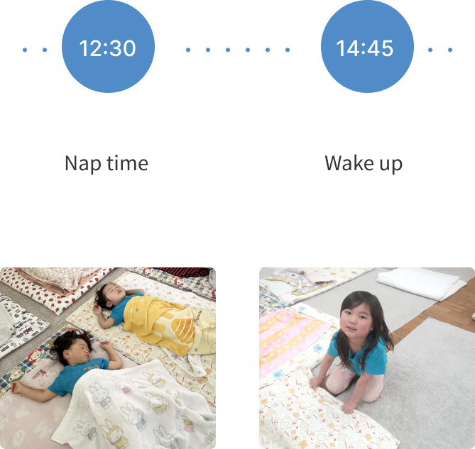 Nap time and wake-up time at our nursery