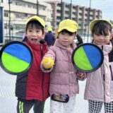 屋上でボール遊び！